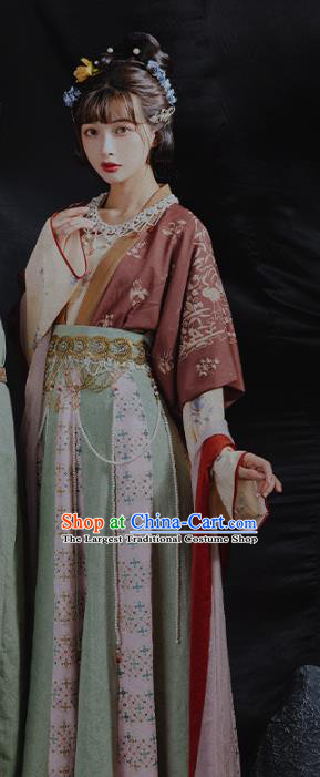 China Ancient Palace Lady Hanfu Dress Traditional Tang Dynasty Royal Princess Historical Clothing