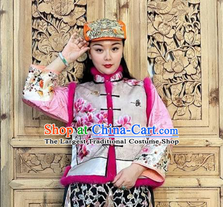 Chinese Traditional Silk Waistcoat Winter Female Clothing Embroidered Mangnolia Vest