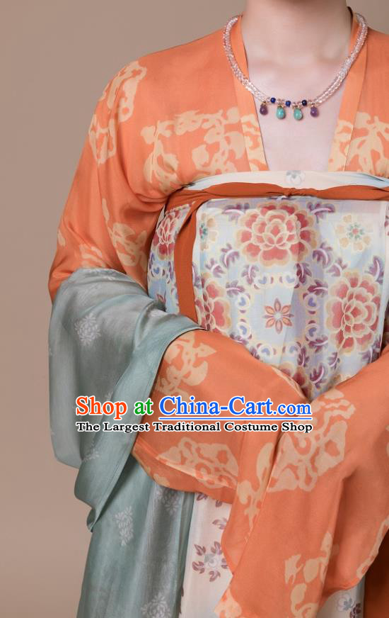 China Ancient Court Woman Hanfu Garment Traditional Tang Dynasty Royal Countess Historical Costumes
