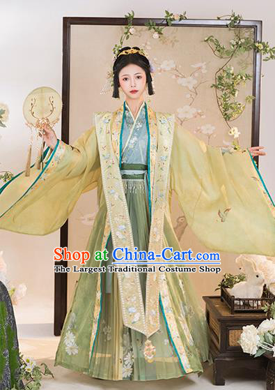 China Ancient Imperial Concubine Embroidered Hanfu Clothing Traditional Song Dynasty Court Woman Replica Costumes