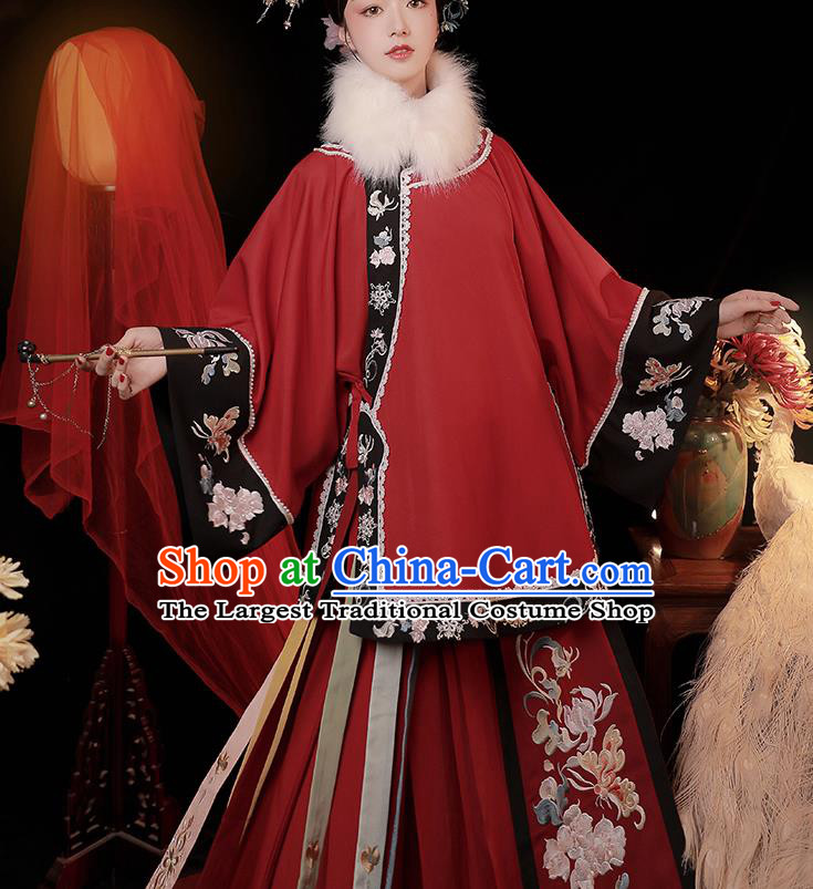 China Traditional Qing Dynasty Wedding Replica Costumes Ancient Imperial Concubine Embroidered Clothing
