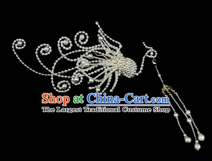 Chinese Traditional Ming Dynasty Princess Phoenix Tassel Hair Stick Ancient Noble Lady Hairpin