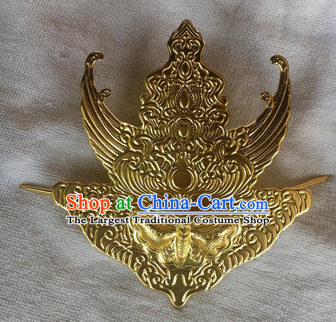Chinese Ancient Queen Hairpin Traditional Tang Dynasty Empress Golden Butterfly Hair Crown