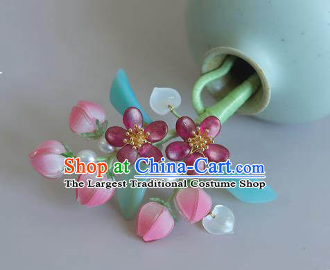 Chinese Traditional Hanfu Hair Accessories Hairpin Ancient Princess Peach Blossom Hair Stick