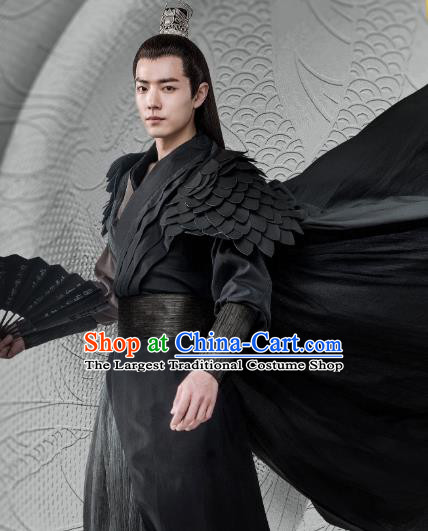 China Ancient Swordsman Black Costumes Drama Oh My Emperor Royal Highness Beitang Moran Xiao Zhan Clothing