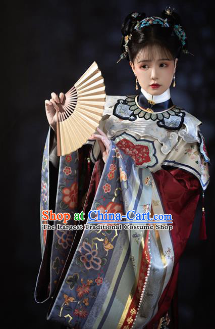 China Ancient Imperial Consort Hanfu Apparels Traditional Ming Dynasty Court Woman Historical Clothing Complete Set