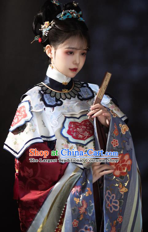China Ancient Imperial Consort Hanfu Apparels Traditional Ming Dynasty Court Woman Historical Clothing Complete Set