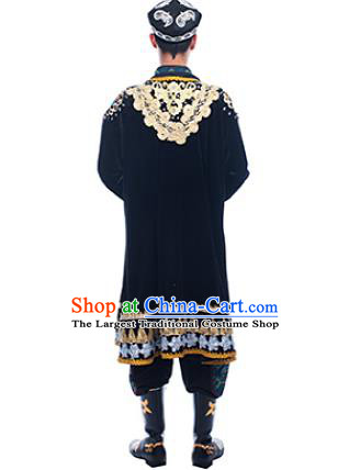 Chinese Xinjiang Dance Stage Performance Costumes Uygur Ethnic Folk Dance Black Outfits