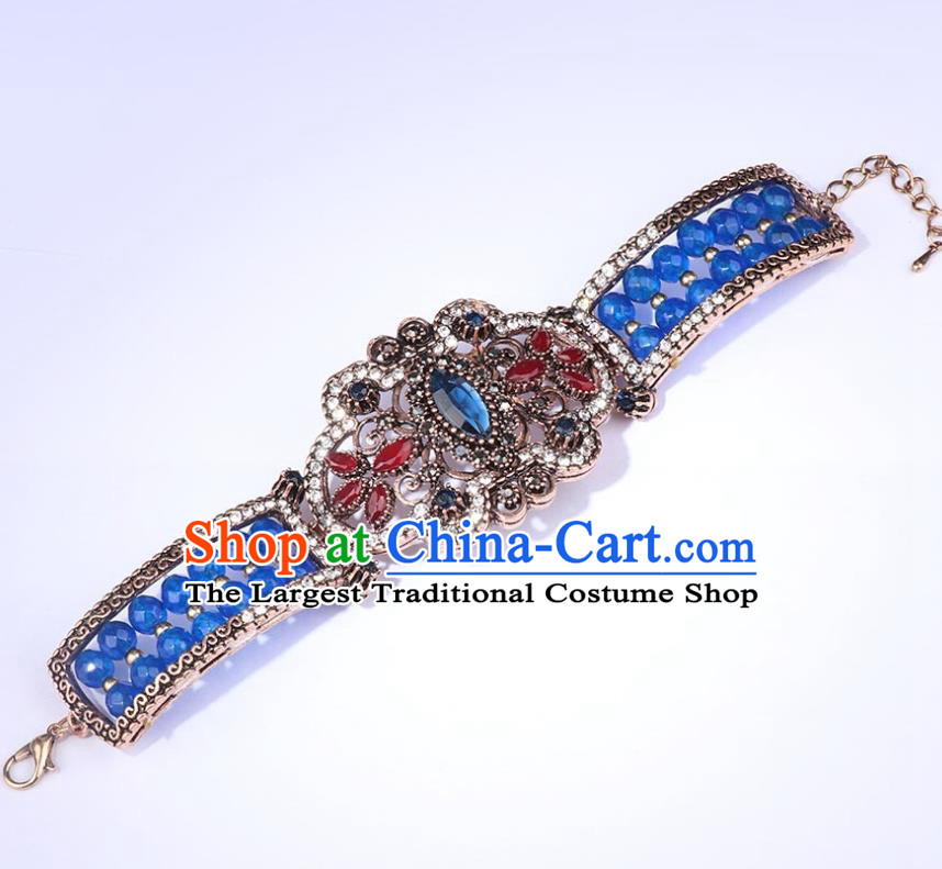 Asian Indian Folk Dance Performance Blue Bracelet India Belly Dance Wristlet Accessories