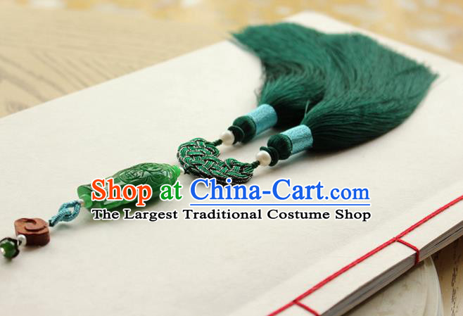 Chinese National Jade Waist Tassel Pendant Classical Qipao Dress Brooch