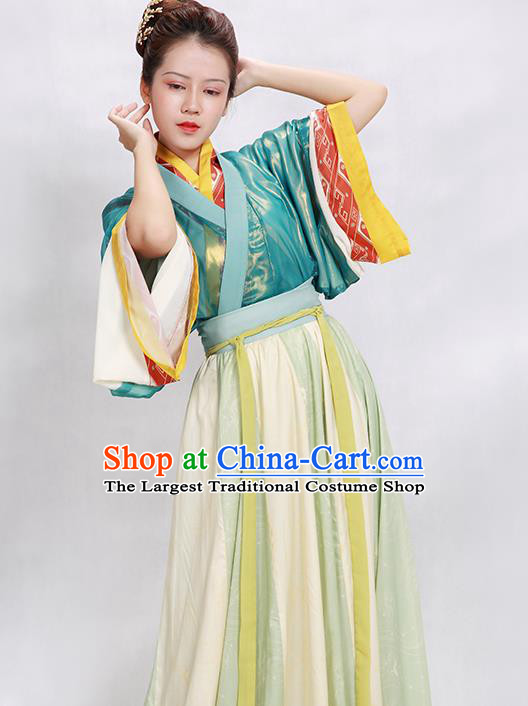 China Traditional Jin Dynasty Court Beauty Historical Clothing Ancient Palace Princess Hanfu Dress Garments