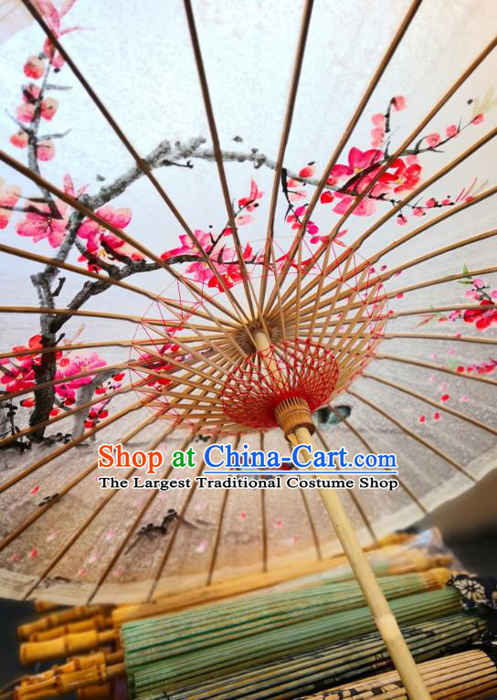 China Hand Ink Painting Butterfly Plum Umbrella Classical Oil Paper Umbrella Traditional Hanfu Oilpaper Umbrella