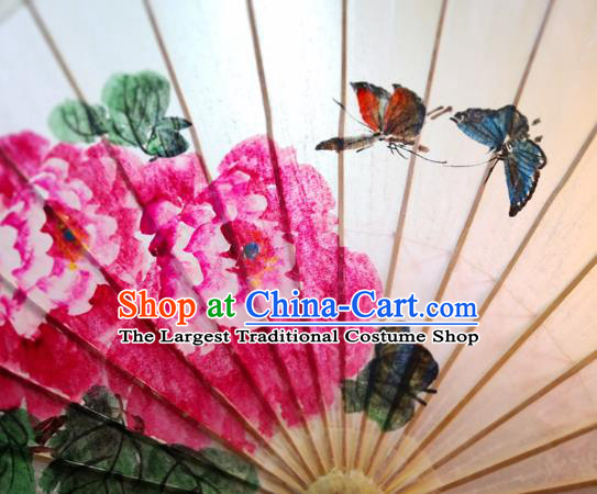 China Traditional Hanfu Oilpaper Umbrella Hand Painting Peony Umbrella Classical Oil Paper Umbrella