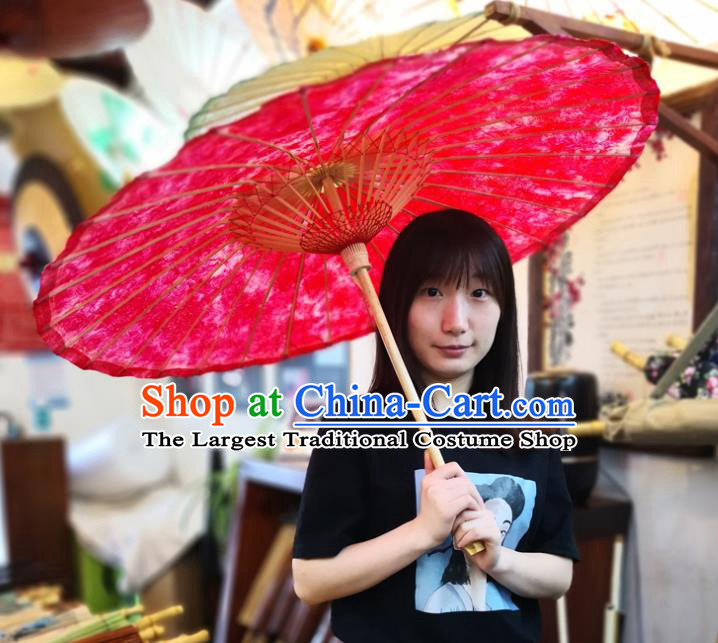 China Handmade Red Oilpaper Umbrella Classical Oil Paper Umbrella Traditional Hanfu Dance Umbrella
