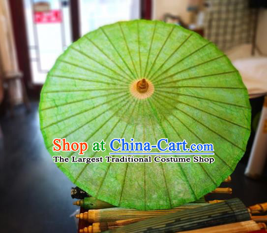 China Handmade Green Oilpaper Umbrella Classical Oil Paper Umbrella Traditional Hanfu Dance Umbrella