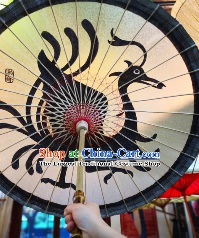 China Traditional Hanfu Painting Rosefinch Orchids Umbrella Handmade Oilpaper Umbrella Ancient Swordsman Oil Paper Umbrella
