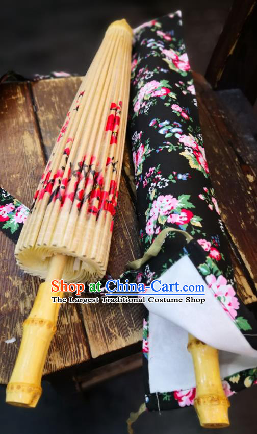 China Hand Painting Red Plum Blossom Umbrella Classical Dance Oil Paper Umbrella Traditional Hanfu Oilpaper Umbrella