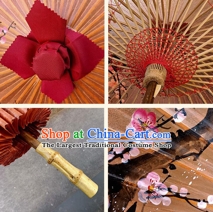 China Classical Dance Painting Peony Oilpaper Umbrella Traditional Craft Handmade Oil Paper Umbrella