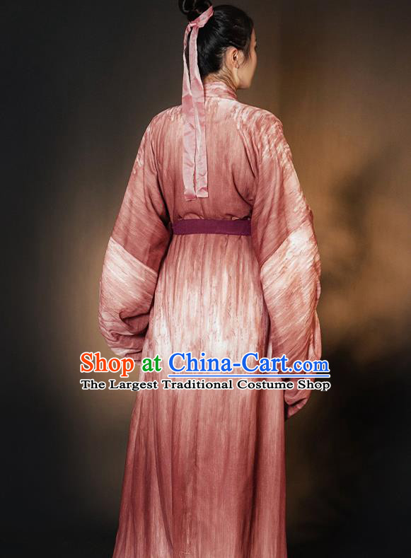 China Ancient Young Beauty Hanfu Dress Garment Traditional Wei Jin Dynasty Swordswoman Historical Clothing