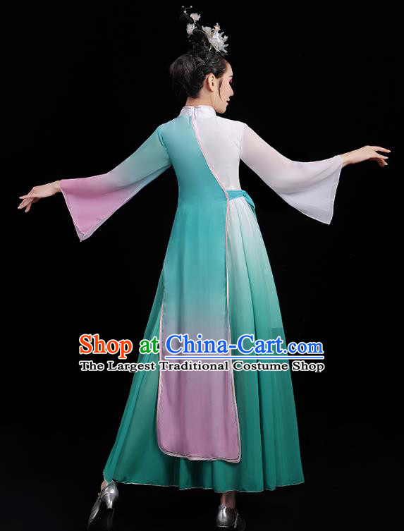 Chinese Classical Dance Costumes Palace Fan Dance Green Dress Traditional Umbrella Dance Clothing