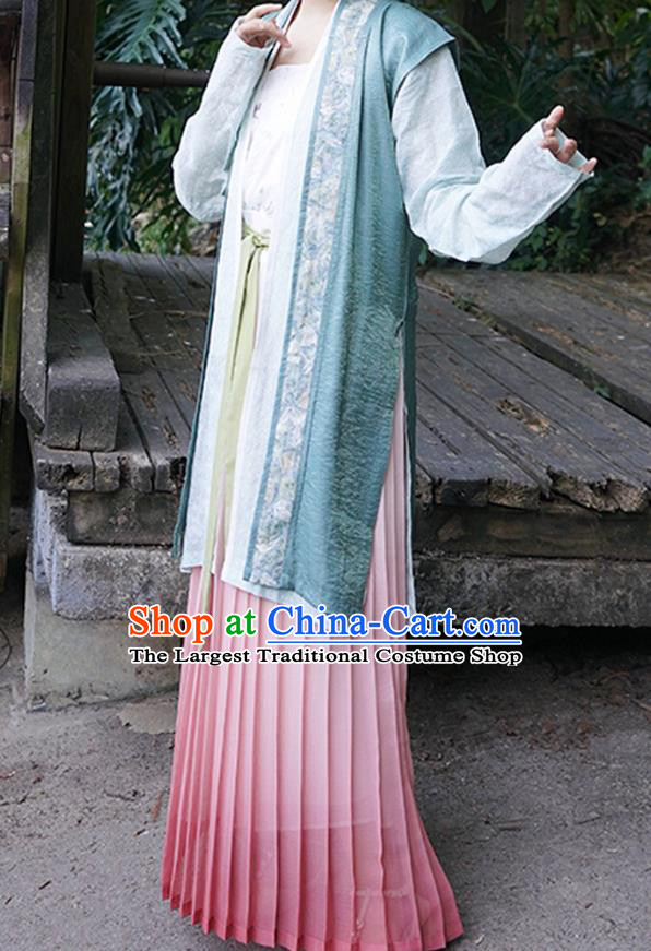 China Ancient Nobility Lady Hanfu Dress Apparels Traditional Song Dynasty Patrician Woman Historical Clothing