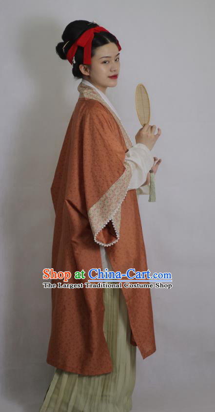 China Ancient Imperial Countess Hanfu Apparels Traditional Song Dynasty Noble Woman Historical Costumes and Headpiece
