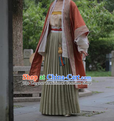 China Ancient Imperial Countess Hanfu Apparels Traditional Song Dynasty Noble Woman Historical Costumes and Headpiece
