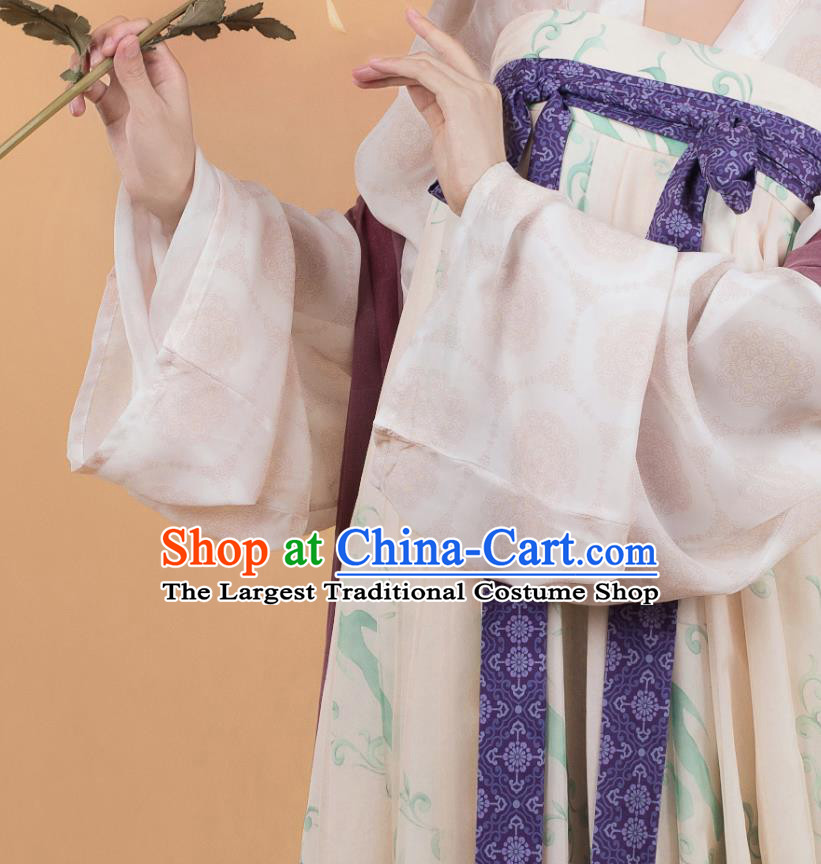 China Ancient Tang Dynasty Palace Lady Historical Costumes Traditional Hanfu Dress Clothing Complete Set