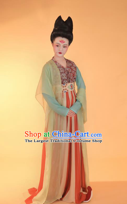 China Ancient Court Maid Hanfu Dress Traditional Apparels Tang Dynasty Palace Lady Historical Clothing