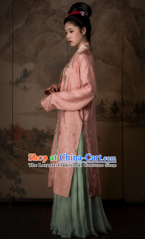 China Traditional Song Dynasty Court Princess Historical Dress Ancient Palace Lady Garment Clothing