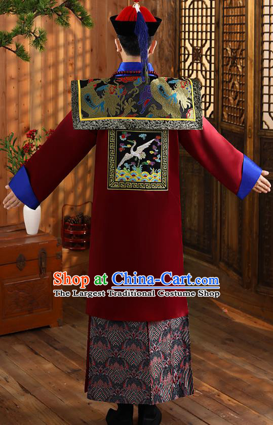 China Ancient Prince Regent Historical Clothing Traditional Qing Dynasty Official Robe Garment
