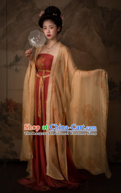 China Tang Dynasty Imperial Concubine Historical Clothing Ancient Court Beauty Hanfu Dress Garments