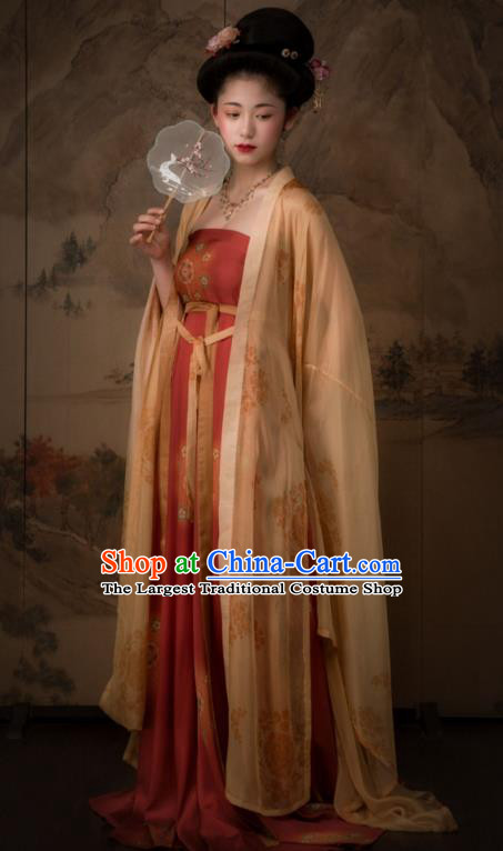 China Tang Dynasty Imperial Concubine Historical Clothing Ancient Court Beauty Hanfu Dress Garments