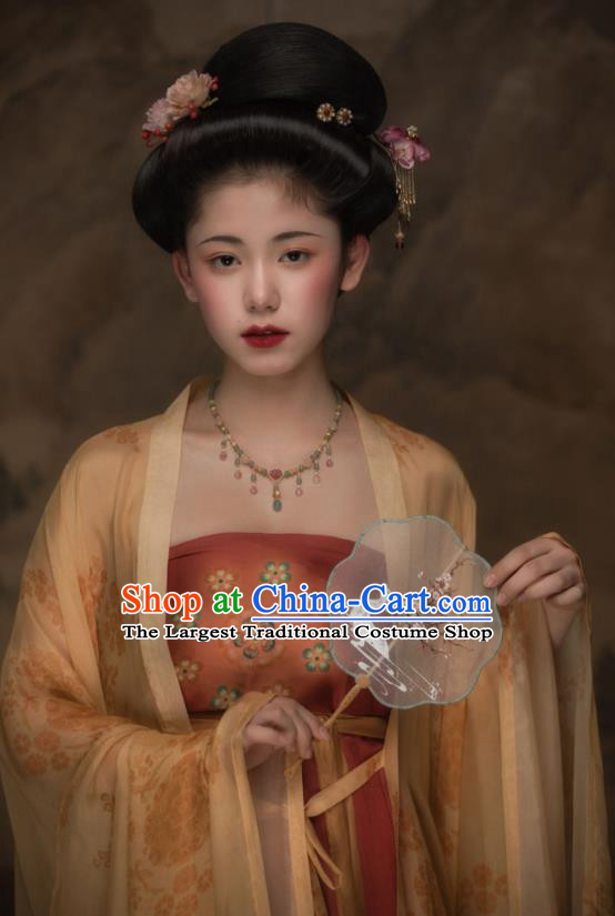 China Tang Dynasty Imperial Concubine Historical Clothing Ancient Court Beauty Hanfu Dress Garments