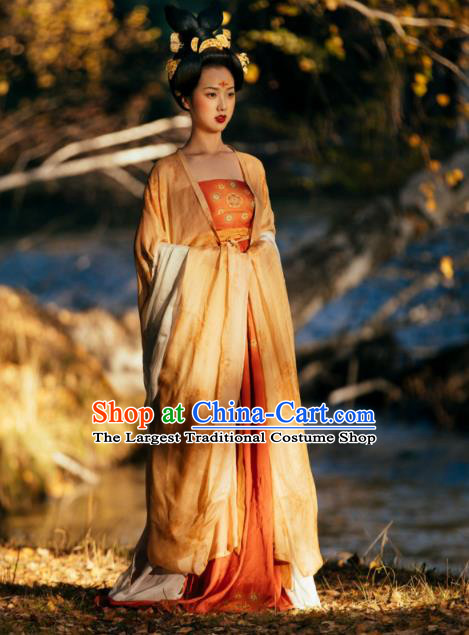China Tang Dynasty Imperial Concubine Historical Clothing Ancient Court Beauty Hanfu Dress Garments
