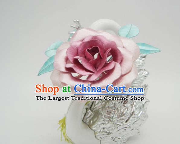 China Ancient Court Lady Hairpin Traditional Hanfu Hair Accessories Song Dynasty Lilac Peony Hair Stick