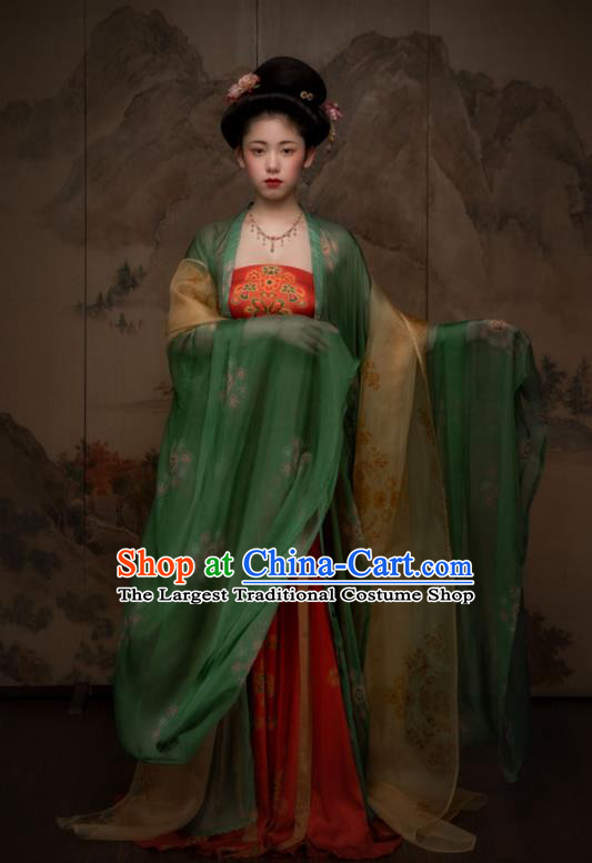 China Ancient Court Beauty Hanfu Dress Traditional Tang Dynasty Imperial Concubine Historical Garments Clothing