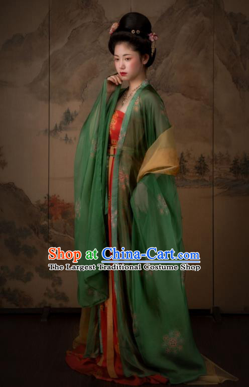 China Ancient Court Beauty Hanfu Dress Traditional Tang Dynasty Imperial Concubine Historical Garments Clothing