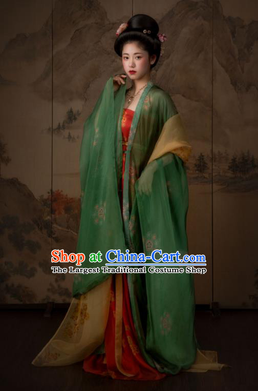 China Ancient Court Beauty Hanfu Dress Traditional Tang Dynasty Imperial Concubine Historical Garments Clothing
