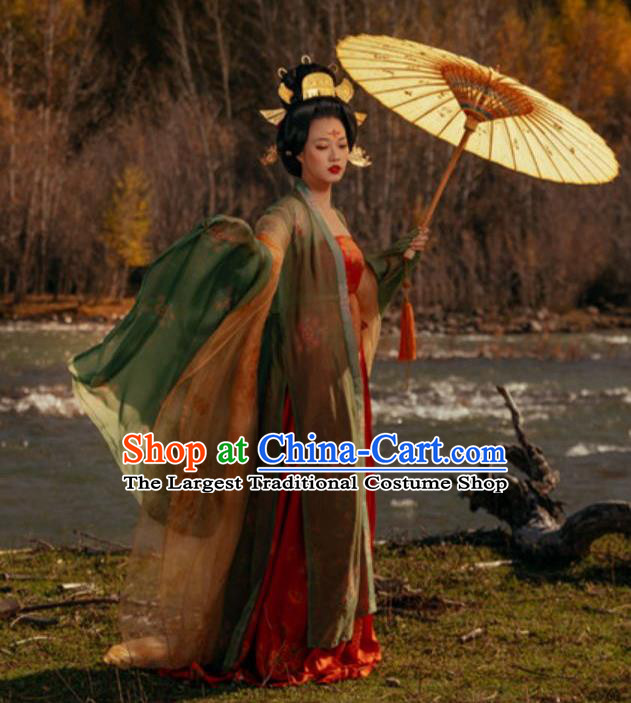 China Ancient Court Beauty Hanfu Dress Traditional Tang Dynasty Imperial Concubine Historical Garments Clothing