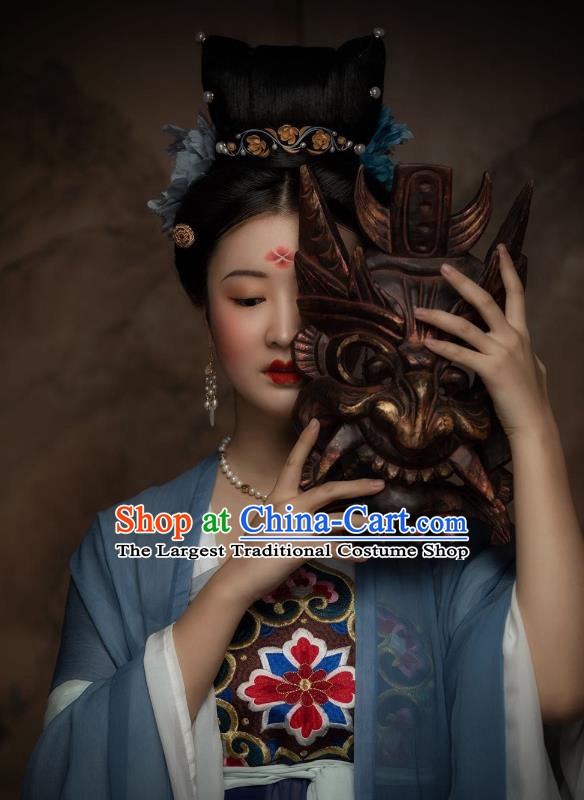 China Traditional Tang Dynasty Historical Clothing Ancient Court Beauty Hanfu Dress Garments Complete Set