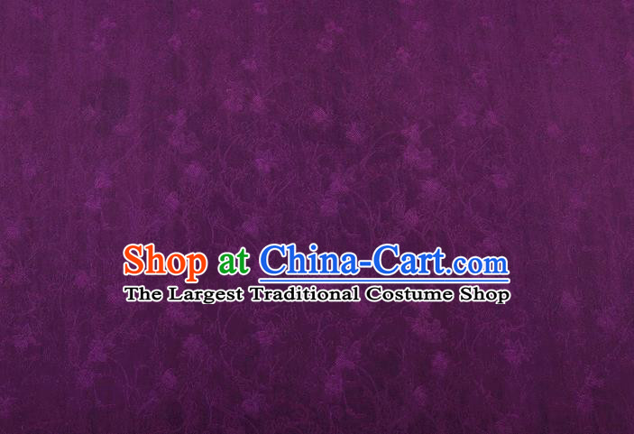 China Traditional Jacquard Drapery Classical Cheongsam Gambiered Guangdong Gauze Purple Silk Fabric