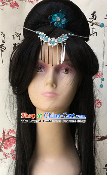 China Cosplay Ancient Imperial Consort Wigs Traditional Han Dynasty Palace Beauty Wig Sheath Headwear