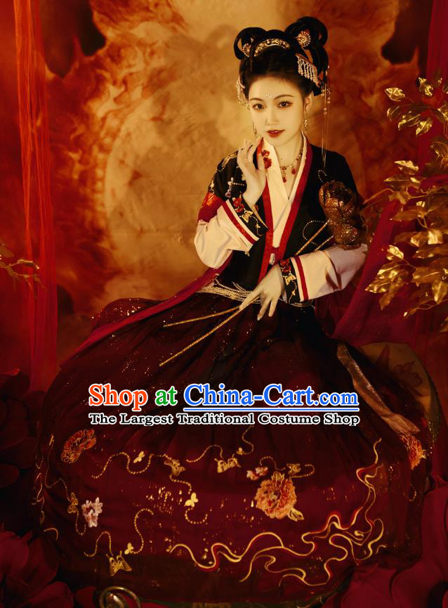 China Ancient Hanfu Dress Traditional Court Garments Tang Dynasty Palace Lady Historical Clothing