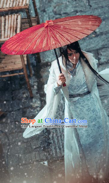 China Traditional Cosplay Swordsman Chu Xiao Hanfu Clothing Ancient Young Childe Apparels Song Dynasty Chivalrous Knight Garment Costumes