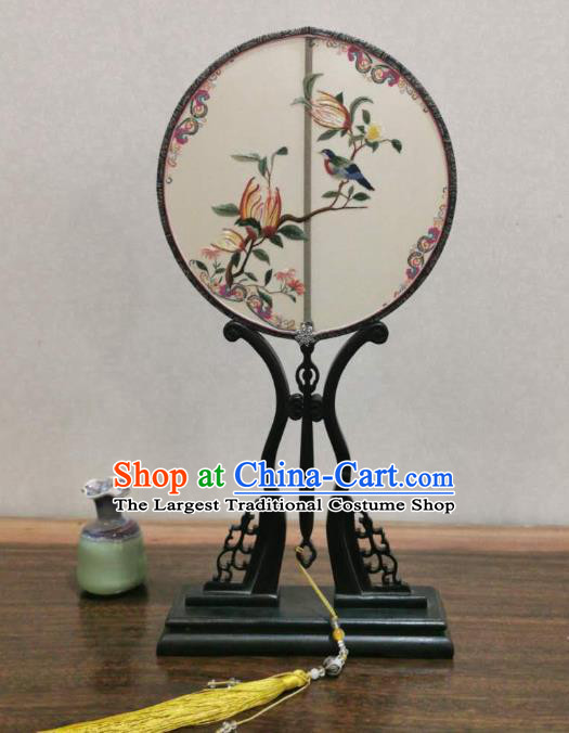 China Handmade Suzhou Embroidered Circular Fan Traditional Song Dynasty Silk Fans Hanfu Fan Classical Double Side Palace Fan