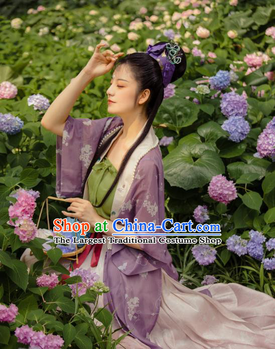 China Ancient Song Dynasty Village Girl Historical Clothing Traditional Hanfu Dress Garments for Women