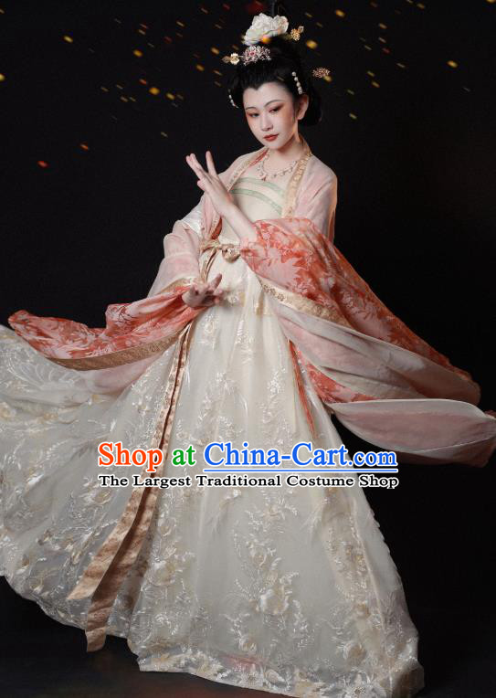 China Ancient Court Woman Hanfu Dress Garments Traditional Tang Dynasty Imperial Concubine Historical Clothing
