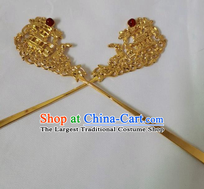 China Tang Dynasty Empress Hairpins Traditional Hanfu Hair Accessories Ancient Queen Golden Phoenix Hair Crown Full Set