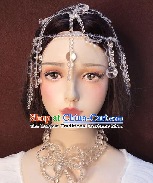 Top Baroque Bride Beads Tassel Hat Stage Show Hair Clasp Catwalks Headdress